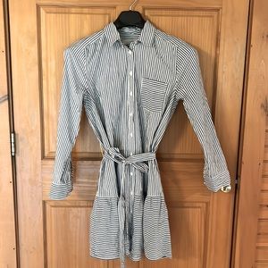 LOFT striped Flounce Shirtdress
